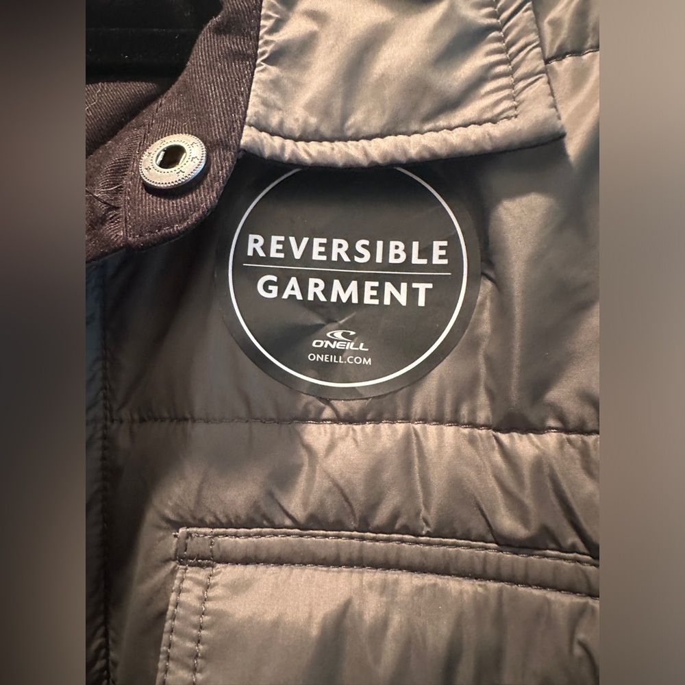 O’Neill Zepher Reversible Quilted Jacket Green Black Men’s | NWOT Size M - Picture 11 of 12